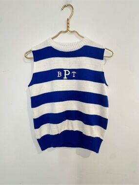 Dehen Knitting Co Striped Sweater Vest Small